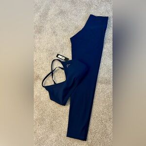 Oner Active Cropped Timeless Leggings and Strappy Bralette in Midnight